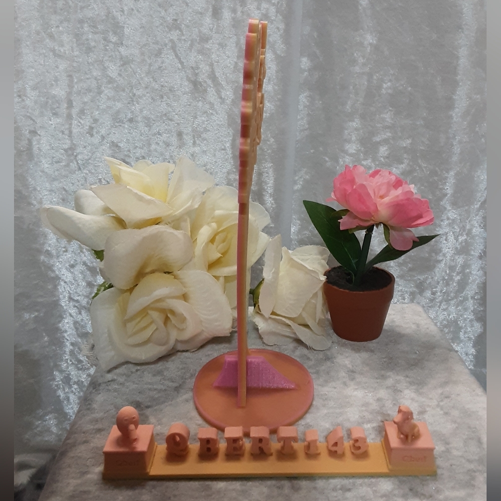 Handmade Glow In The Dark Two Colored Lady Jewelry Stand 3D Printed Pink Peach - Picture 4 of 5